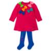 Picture of Agatha Ruiz De La Prada Winter Collection Girls Bow Dress & Tights Set X 2 - Fuchsia Pink