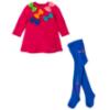 Picture of Agatha Ruiz De La Prada Winter Collection Girls Bow Dress & Tights Set X 2 - Fuchsia Pink
