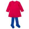 Picture of Agatha Ruiz De La Prada Winter Collection Girls Bow Dress & Tights Set X 2 - Fuchsia Pink