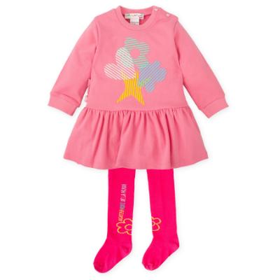 Picture of Agatha Ruiz De La Prada Winter Collection Girls Embroidered Dress & Tights Set X 2 - Strawberry Pink
