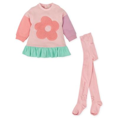 Picture of Agatha Ruiz De La Prada Winter Collection Girls Dress & Tights Set X 2 - Pink Lilac Green
