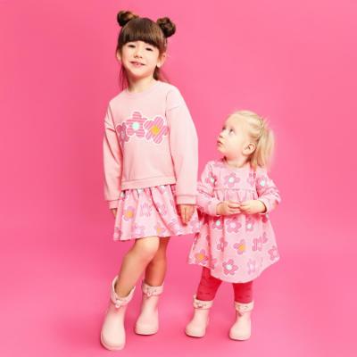Picture of Agatha Ruiz De La Prada Winter Collection Girls Dress & Socks Set X 2 - Peachy Pink