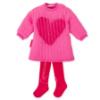 Picture of Agatha Ruiz De La Prada Winter Collection Girls Heart Dress & Tights Set X 2 - Fuchsia Pink