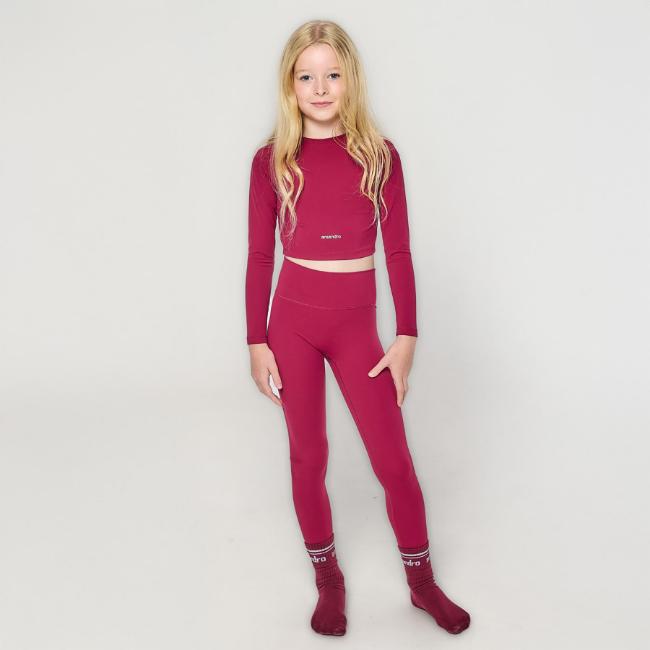 Picture of Ansandro Kids Activewear Long Sleeve Top & Leggings Set - Cherry