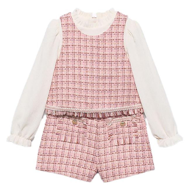 Picture of Abel & Lula Girls Tweed Bermuda Shorts Set X 2 - Petal Pink