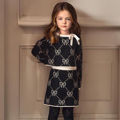 Picture of Abel & Lula Girls Knit Top & Skirt Set X 2 - Black Ivory Gold