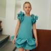 Picture of Abel & Lula Girls Taffeta Cloud Dress - Aqua