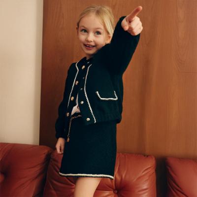 Picture of Abel & Lula Girls Sherpa Bomber Jacket & Skirt Set X 2 - Black Ivory Gold
