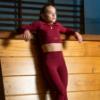 Picture of Ansandro Kids Activewear Long Sleeve Top & Leggings Set - Cherry