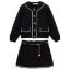 Picture of Abel & Lula Girls Sherpa Bomber Jacket & Skirt Set X 2 - Black Ivory Gold