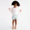 Picture of Abel & Lula Girls Bow Collar Top & Tweed Bermuda Shorts Set X 2 - Ivory Aqua