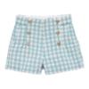 Picture of Abel & Lula Girls Bow Collar Top & Tweed Bermuda Shorts Set X 2 - Ivory Aqua
