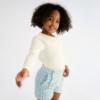 Picture of Abel & Lula Girls Bow Collar Top & Tweed Bermuda Shorts Set X 2 - Ivory Aqua