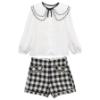 Picture of Abel & Lula Girls Blouse & Tweed Bermuda Shorts Set X 2 - Ivory Black