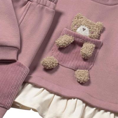 Picture of Mayoral Toddler Girls Winter Teddy Tracksuit Set X 2 - Dark Pink