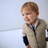 Picture of Mayoral Toddler Boys Winter Reversible Padded Gilet - Beige Navy Teddy Print