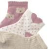 Picture of Mayoral Toddler Girls Winter Teddy Ankle Socks Set X 3 - Beige Pink Teddy Print