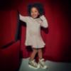 Picture of Mayoral Girls Winter Glitter Bow Flared Dress - Toffee Beige