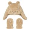 Picture of Mayoral Toddler Winter Faux Fur Teddy Hat & Mittens Set - Beige