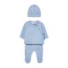 Picture of Mayoral Newborn Baby Winter Front Opening Top Leggings Hat Gift Set X 3 - Sky Blue