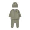 Picture of Mayoral Newborn Baby Winter Front Opening Top Leggings Hat Gift Set X 3 - Sage Green