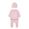 Picture of Mayoral Newborn Baby Winter Front Opening Top Leggings Hat Gift Set X 3 - Baby Pink