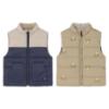 Picture of Mayoral Toddler Boys Winter Reversible Padded Gilet - Beige Navy Teddy Print