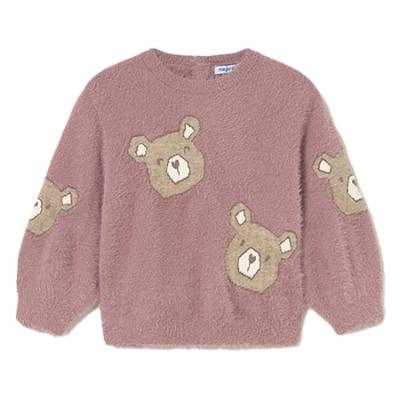 Picture of Mayoral Toddler Girls Winter Teddy Jumper & Leggings Set X 2 - Dark Pink Beige