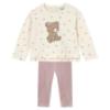 Picture of Mayoral Toddler Girls Winter Teddy Top & Velour Leggings Set X 2 - Beige Dark Pink