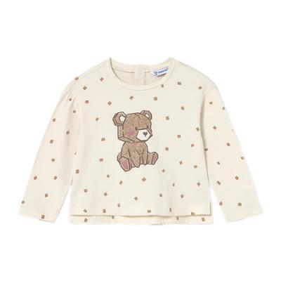 Picture of Mayoral Toddler Girls Winter Teddy Top & Velour Leggings Set X 2 - Beige Dark Pink