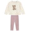 Picture of Mayoral Toddler Girls Winter Teddy Top & Velour Leggings Set X 2 - Beige Dark Pink