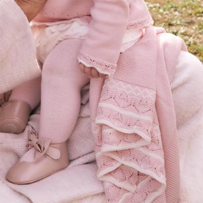 Picture of Mayoral Newborn Baby Winter Knitted Openwork Cotton Blanket - Quartz Pink