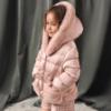 Picture of Abel & Lula Girls Satin Coat With Hood & Faux Fur Trims - Petal Pink