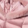 Picture of Abel & Lula Girls Satin Coat With Hood & Faux Fur Trims - Petal Pink