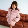 Picture of Abel & Lula Girls Satin Coat With Hood & Faux Fur Trims - Petal Pink