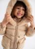 Picture of Abel & Lula Girls Satin Coat With Hood & Faux Fur Trims - Almond