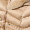 Picture of Abel & Lula Girls Satin Coat With Hood & Faux Fur Trims - Almond