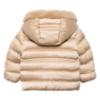 Picture of Abel & Lula Girls Satin Coat With Hood & Faux Fur Trims - Almond