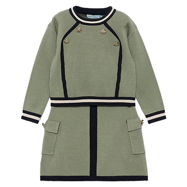 Picture of Abel & Lula Girls Knit Top & Skirt Set X 2 - Bay Leaf Green