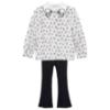 Picture of Abel & Lula Girls Bow Blouse & Flared Ribbed Leggings Set X 2 - Ivory Black
