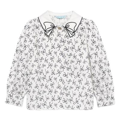 Picture of Abel & Lula Girls Bow Blouse & Flared Ribbed Leggings Set X 2 - Ivory Black