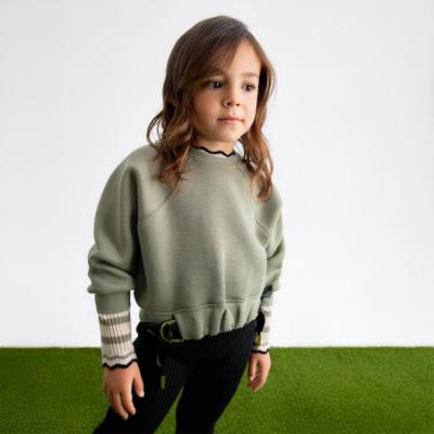 Picture of Abel & Lula Girls Buckle Sweater & Flared Ribbed Leggings Set X 2 - Bay Leaf Black
