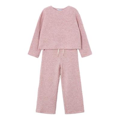 Picture of Mayoral Girls Winter Glitter Bow Top & Wide Leg Pants Set X 2 - Dark Pink