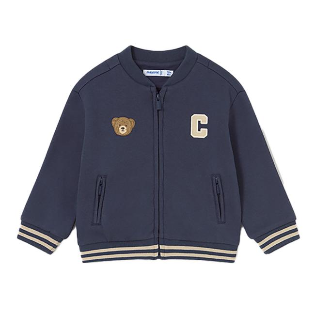 Picture of Mayoral Toddler Boys Winter Teddy Sweat Fleece Cardigan - Navy Blue
