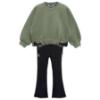 Picture of Abel & Lula Girls Buckle Sweater & Flared Ribbed Leggings Set X 2 - Bay Leaf Black