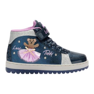 Picture of Lelli Kelly Mille Stelle Musical Lovely Teddy Roller Sole Pump Mid Boot - Metallic Blue