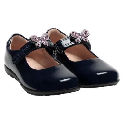 Picture of Lelli Kelly Melody 2 With Detachable Trim School Shoe G Fitting - Navy Blue Patent