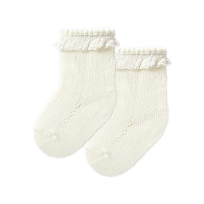 Picture of Mayoral Newborn Baby Winter Lace Ruffle Openwork Ankle Socks - Ivory