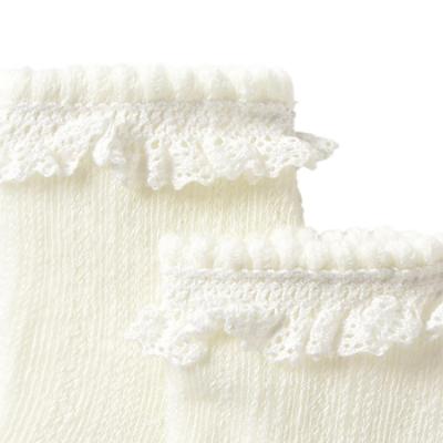 Picture of Mayoral Newborn Baby Winter Lace Ruffle Openwork Ankle Socks - Ivory
