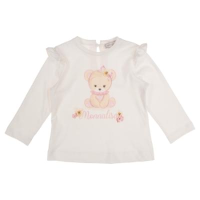 Picture of Monnalisa Bebe Girls Bear Ruffle Top & Skirt Set X 2 - Ivory Pink